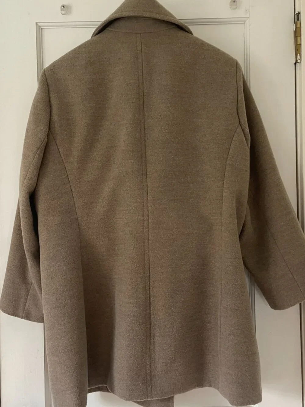 Calvin Klein Taupe/Brown Pea Coat, Size 16 Double Breasted - Picture 7 of 16